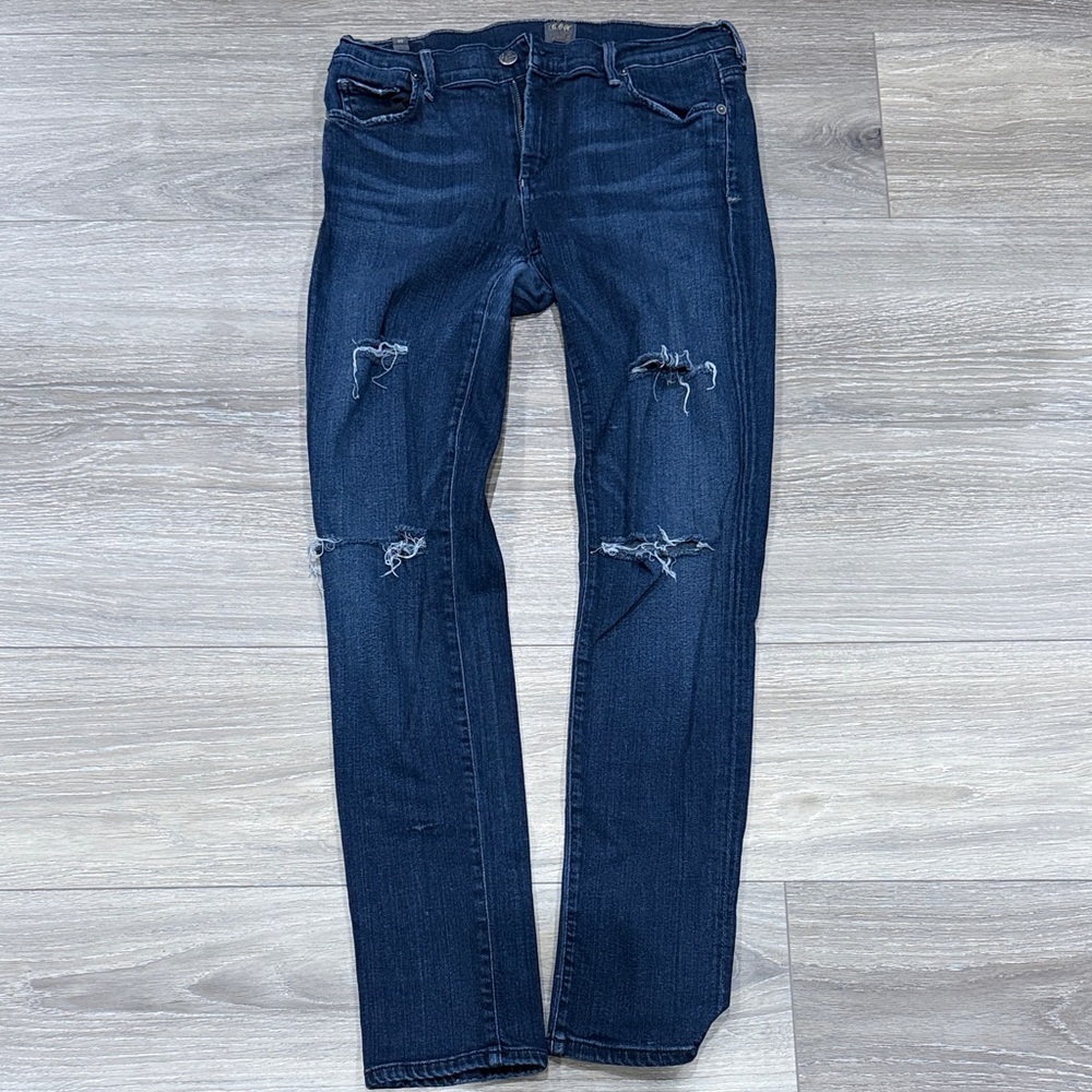 Citizens of Humanity, Distressed Skinny Blue Jeans, Womens 32